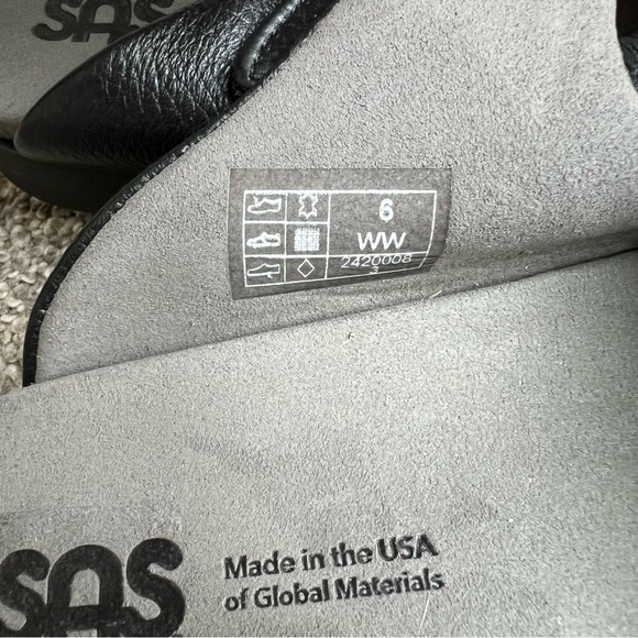 SAS Comfort Encore Slide Sandal Black, Adjustable Strap, Size 6 - Picture 9 of 10